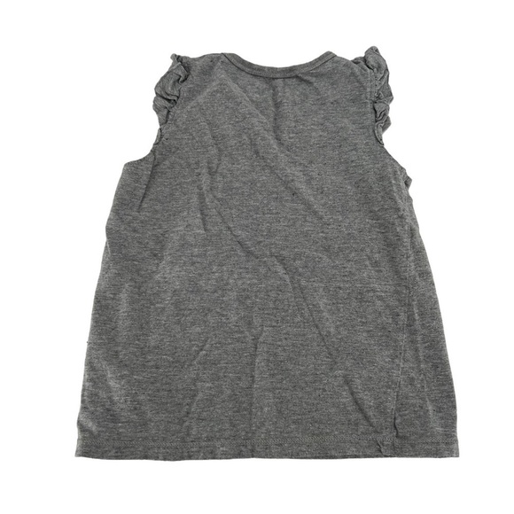 Burt’s Bees Gray Flower Ruffled Sleeveless Organic Cotton Top Size 3 T Girl’s - Picture 3 of 4